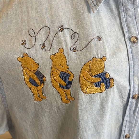 Vintage Embroidered Winnie Pooh Button Down Shirt - Picture 4 of 7